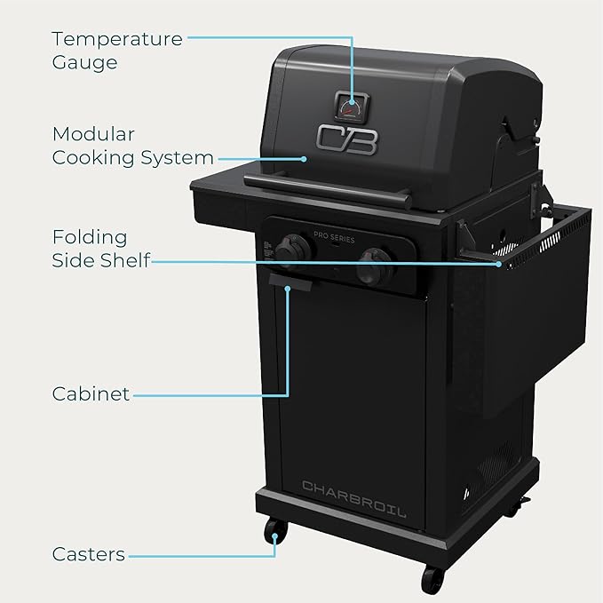 Charbroil Pro Series with Amplifire Infrared Technology 2-Burner Propane Gas Grill and Griddle Cabinet Black - 463676724