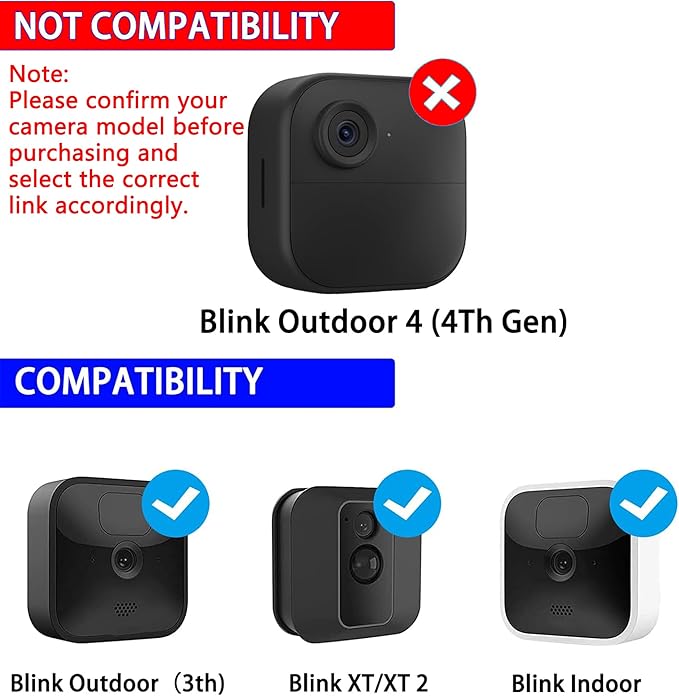4W Solar Panel Charging Compatible with Blink Outdoor(3rd Gen)/xt xt2 Camera with 13 ft Waterproof Charging Cable IP65 Weatherproof Includes Secure Wall Mount(2-Pack)
