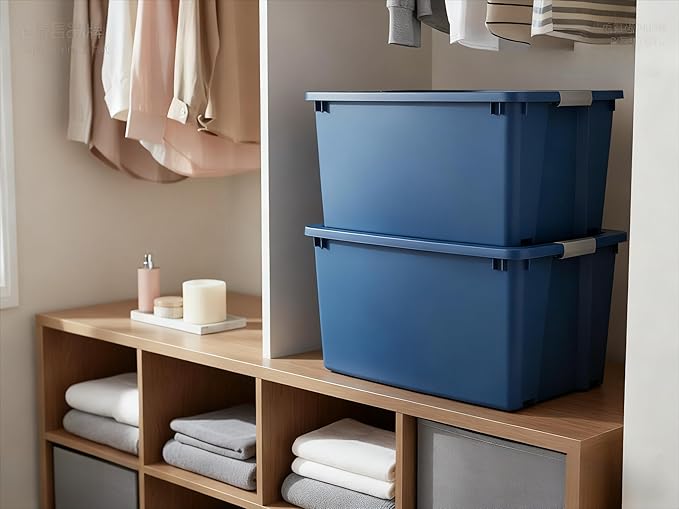Heavy Duty Wheeled Storage Bin with Lid 20 Gallon Extra Large Rolling Plastic Container for Garage Outdoor Home &amp Industrial Organization (1)
