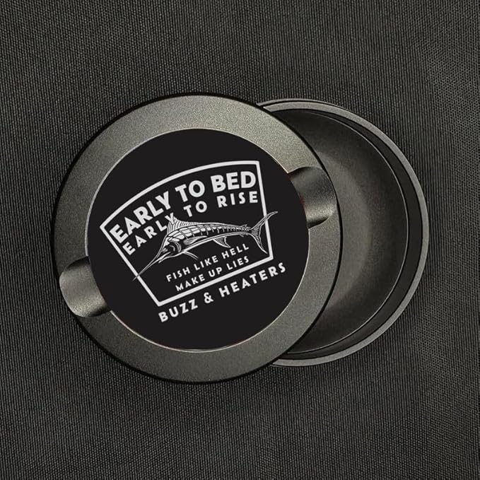 Buzz &amp Heaters Metal Container for Zyn | Metal Holder for Zyn |Metal Can for Zyn | Metal Container for Zyn Gift for Him | Metal Case for Zyn | Subdued Fishing Containers for Zyn | Early To Rise