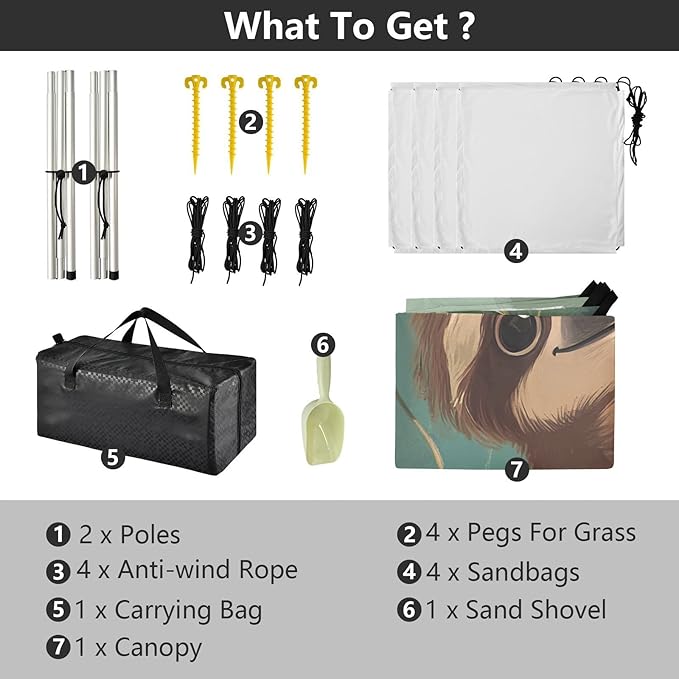ALAZA Cartoon Sloth with Flower Tree Beach Tent Sun Shelter Portable Canopy Sunshade for Outdoor Camping Picnics Backyard Fun 10x9 ft