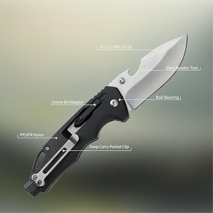Folding Pocket Knife 3Cr13 Blade EDC Folding Knife with Thumb Stud
