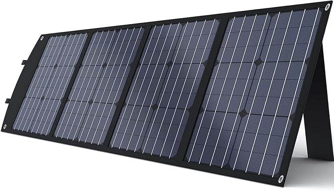 BALDR 120W Portable Solar Panel for Jackery/ECOFLOW/Flashfish/ROCKPALS Power Station Generator Foldable Solar Cell Charger with USB Ports &amp PD Output for Camping Off Grid Living. Black