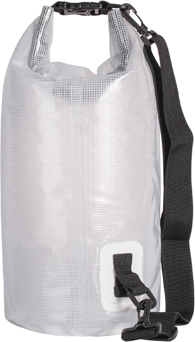 Fox Outdoor Products Super Heavy Weight Dry Bag – Waterproof PVC Roll-Top Duffel with Grip &amp Strap Design for Gear Storage 10 LITER CLEAR