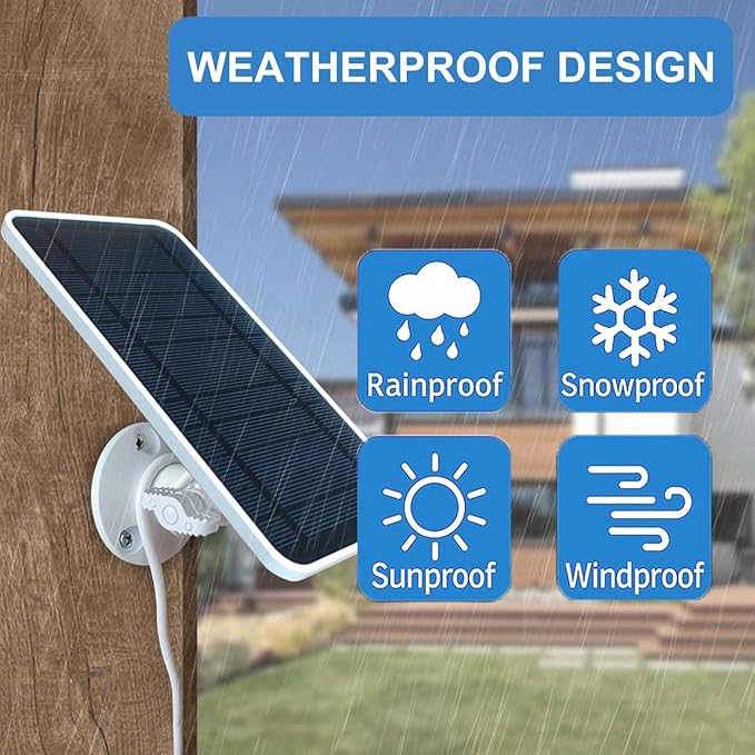 DIANMU Solar Panel for Arlo Essential 2K/2K XL (All 1st/2nd/3rd Gen) and Essential/XL Spotlight Cameras with 13FT Weatherproof Cable &amp Aluminum Alloy Mount (1 Pack)
