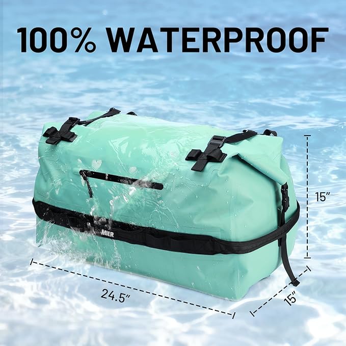 MIER Waterproof Duffel Bag Motorcycle Dry Bag Backpack Large Roll-Top Heavy Duty Dry Duffle Bags for Kayaking Camping Boating Gym Beach Cruise Ship 60L/80L