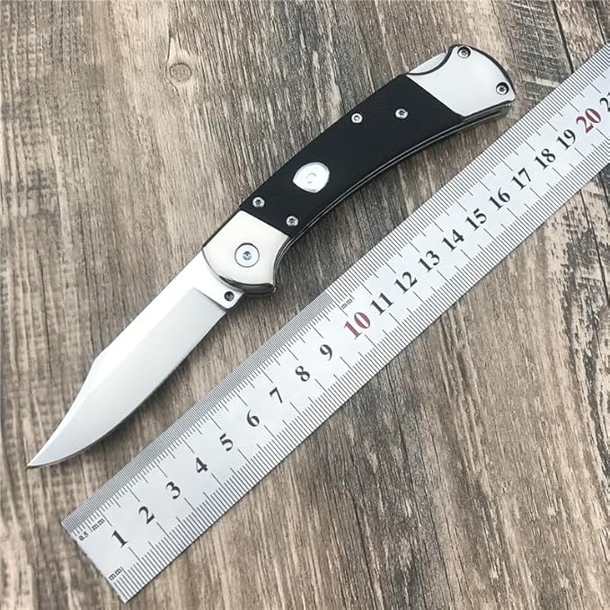 HUAAO 3'' 440C Clip Point Blade Black G10 Handle Back Lock Folder OpeningCamping EDC Tool Folding Pocket Knife Everyday CarryGift for Men