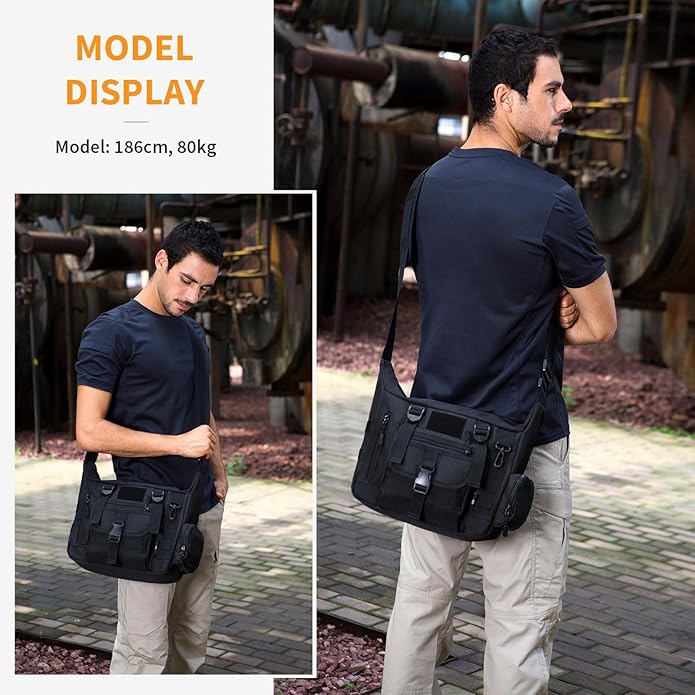 HUNTVP Messenger Bag Tactical Messenger Bag Men Canvas Shoulder Crossbody Military Laptop Bag for Work Outdoor Camping Hiking
