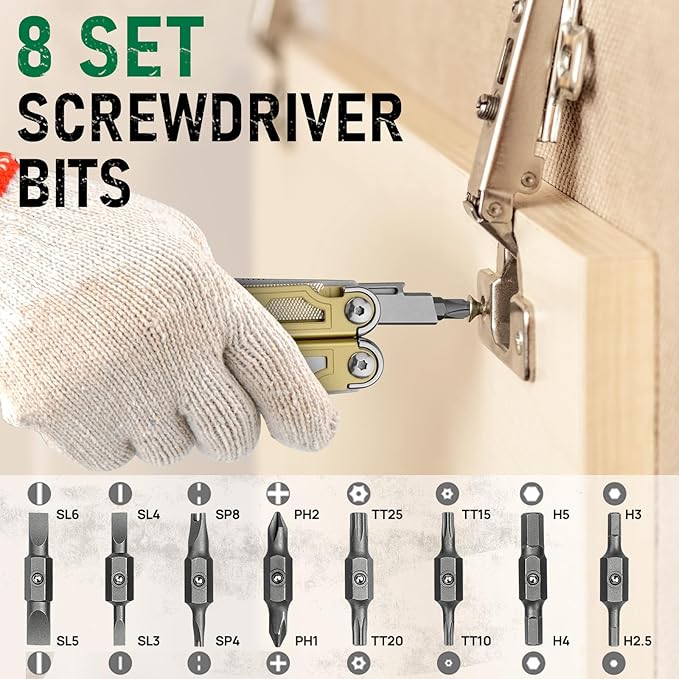 BIBURY Multitool Pliers Pro BI2045 Foldable Multitools with Replaceable Wire Cutters and Saw Stainless Steel Multi Tool w/Upgraded Scissors and Screwdriver Set Ideal for Camping Hiking Survival