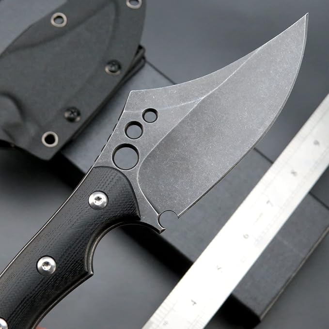 C1116 Fixed Blade KnifeD2 Steel Blade +G10 Handle Outdoor Survival Camping Claw Knife with Kydex Sheaths(Black) …