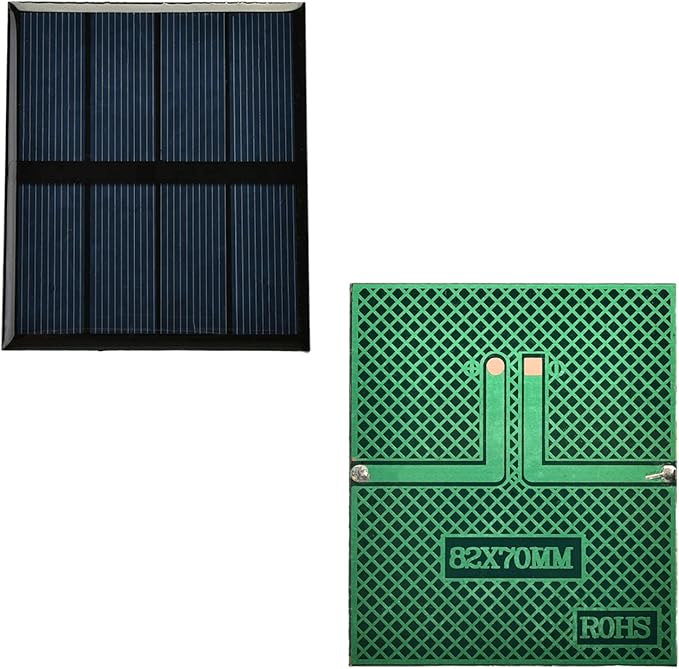 Fielect 5pcs 2V 0.6W Solar Panel Polysilicon Mini Solar Cells DIY Electric Toy Materials for Battery Power LED 82x70mm