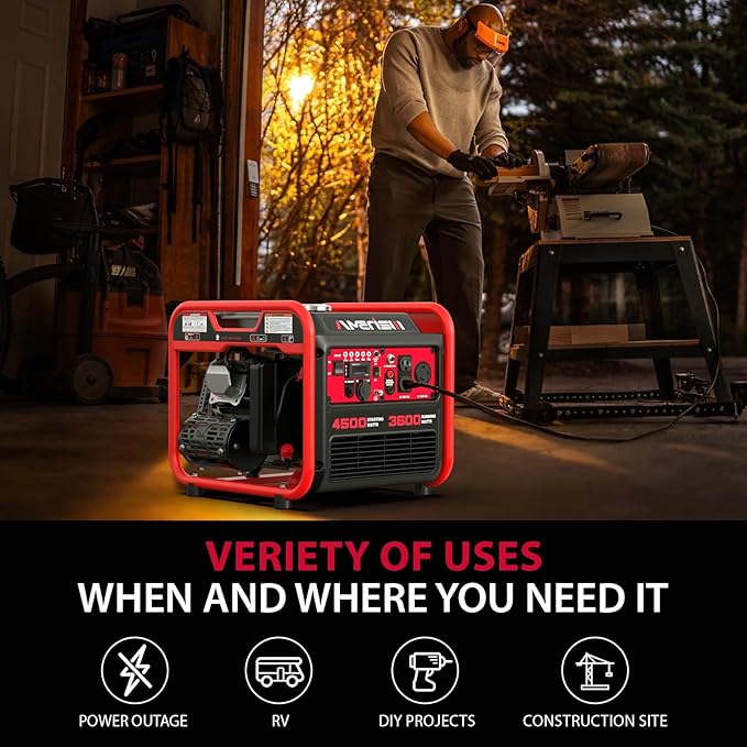 AMERISUN 4500 Watt Inverter Portable Generator With CO Protection RV Ready (AL5040C)