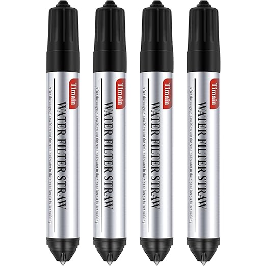 4 Pack Timain Mini Water Filter StrawsWater Purifier Survival for Emergency PreparednessBreak GlassTravelCamping HikingFishingHunting (4)
