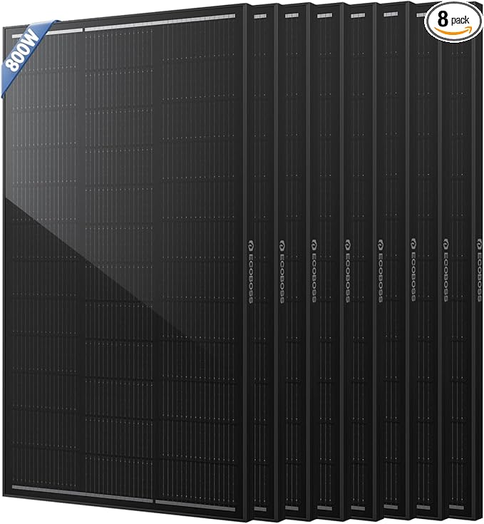 800 Watt Solar Panels 8 Pack 100W 12V N-Type 16BB High Efficiency Solar Panel Kit with 25.6% Conversion Monocrystalline Solar Panels for RV Fleet Cabins Farms &amp Off Grid Systems
