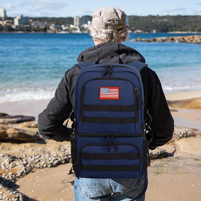 Tactical Double Deck Cooler Backpack for MenLarge Lunch Backpack with 2 CompartmentSoft Cooler Bag
