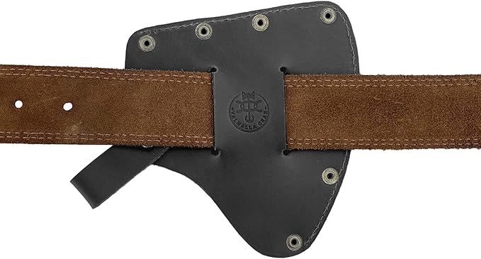 Camper Axe Head Sheath Protector Case Hatchet Blade Safety Sleeve Camping Accessories Lumberjack Outdoors Essentials Full Grain Leather Handmade Charcoal Black