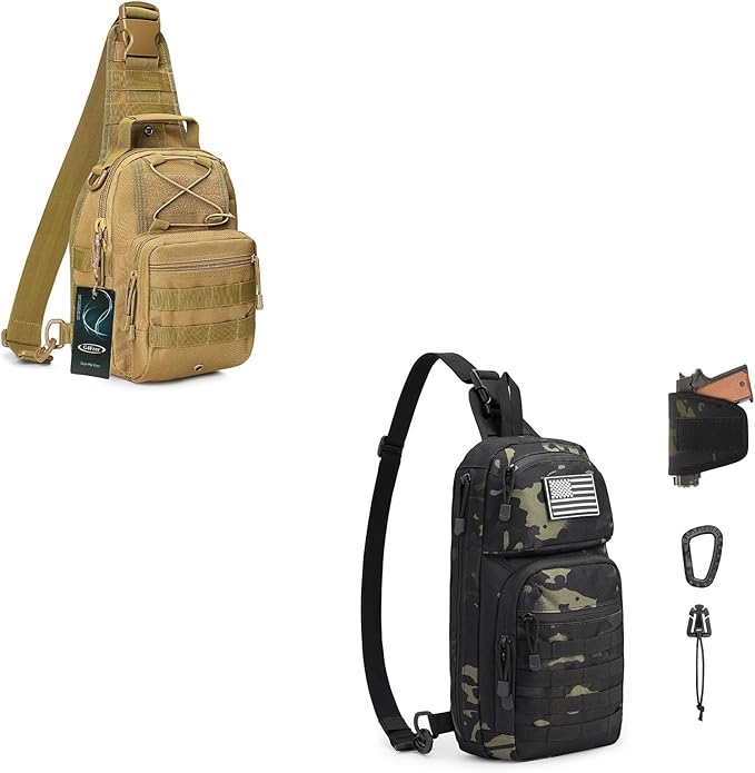 G4Free Outdoor Tactical Bag Backpack and 10L Tactical EDC Sling Bag Backpack