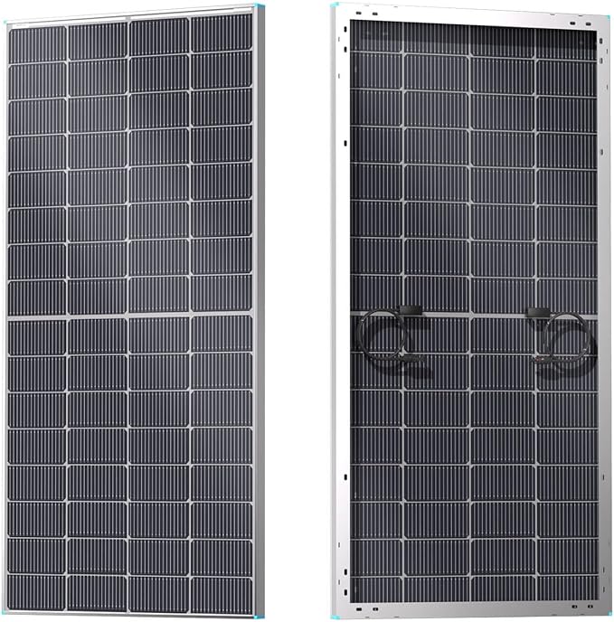 Renogy Bifacial Solar Panel 250W N-Type 16BB 250 Watt Solar Panel 12V Double-Side 25% High-Efficiency PV Module Power Charger for RV Marine Rooftop Farm Battery and Other Off-Grid Applications