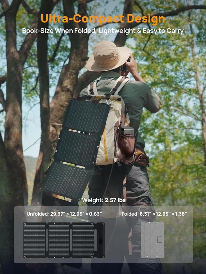 AFERIY Portable Power Station and Solar Charger Bundle: 145W with 99.2Wh LiFePO4 Battery 100W PD Cable with 1pcs 30W Solar Panel for Camping Travel Outdoor Activities