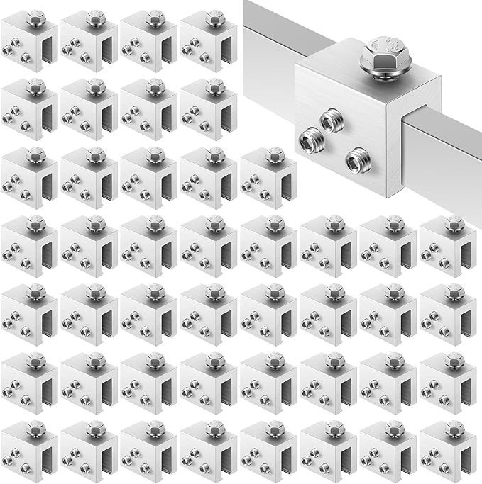 Tandefio 48 Sets Roof Clamp for Standing Metal Roof Standing Seam Bracket Clamp for Heat Cable Snow Guards Solar Panels Module Installation