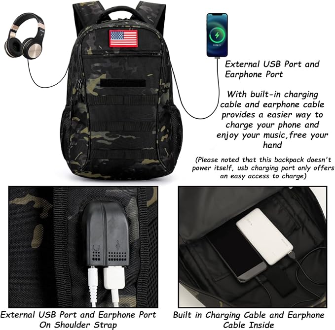 4land Camo Backpack for BoysArmy Boys Backpacks for Elementary Middle School MilitaryCamouflage Bookbag 40L