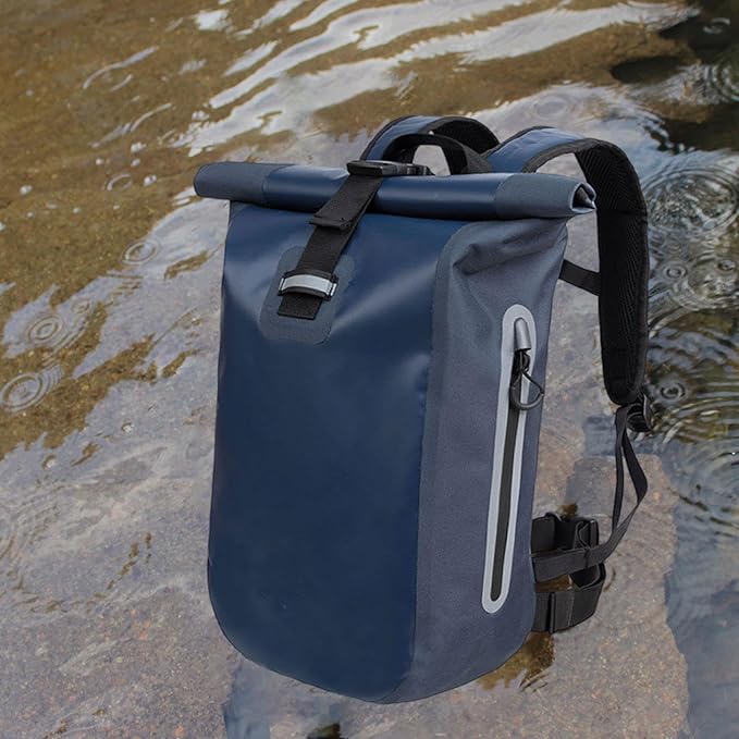 Rolltop Backpack Waterproof Dry Bag 20 L Portable Waterproof Storage Bag for Surfing Kayaking Beach Sailing Ski Dark Blue