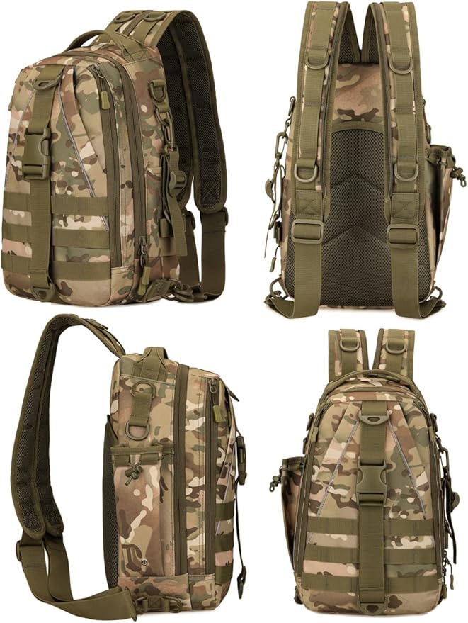 Tactical Daypack Molle Sling Bag for Men Chest Pack Molle Backpack Bug Out Bag