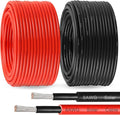Solar Panel Wire 8 AWG - Solar Extension Cable 100Ft Black &amp 100Ft Red 8 Gauge Tinned Copper PV Wire for Outdoor Automotive RV Solar Panel Boat Marine (Black+Red)