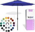 Midtown Umbrellas - 10-Year-No-Fade 8 Ft Patio Umbrella with Terylast Fabric Auto-Tilt Aluminum Frame and 8 Reinforced Ribs for Deck Pool Garden &amp Beach - Royal Blue Canopy Black Pole