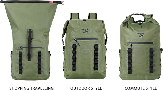 MIER Dry Bag Waterproof Backpack 30L Dry Sack Heavy Duty Roll-Top Closure for Kayaking Beach Boating Swimming Surfing