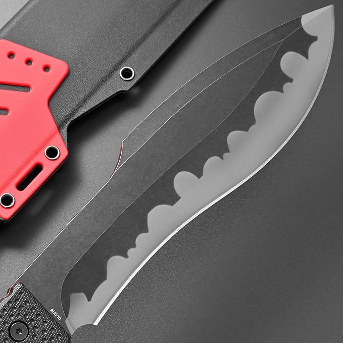 Gtkii GTK30 Fixed Blade Knife AUS-10 Steel Blade Full Tang Nylon Fiberglass Handle Dog Leg Shape Blade Knifes for Hunting Camping Bushcraft Collection
