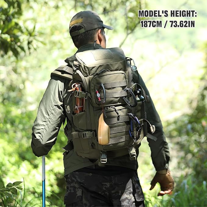 45L Tactical Backpack Military Molle Backpack with 17 Laptop Compartment Survival Large Hiking Travel Rucksack for Outdoors