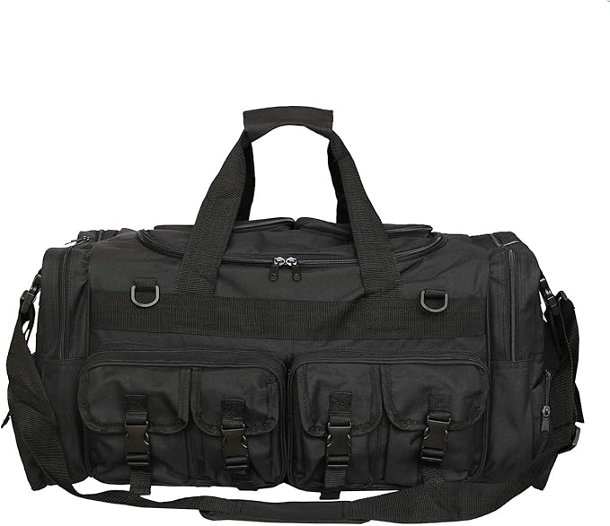 UNISTRENGH Men's Outdoor Sports Travel Duffle Bags Large Capacity 30'' Military Molle Tactical Gear Single Shoulder Bag For Mountaineering Camping Hunting (Black)