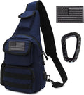 Tactical Shoulder Bag - 1000D Molle Military Backpack Outdoor Daypack Chest Pack (Darkblue)