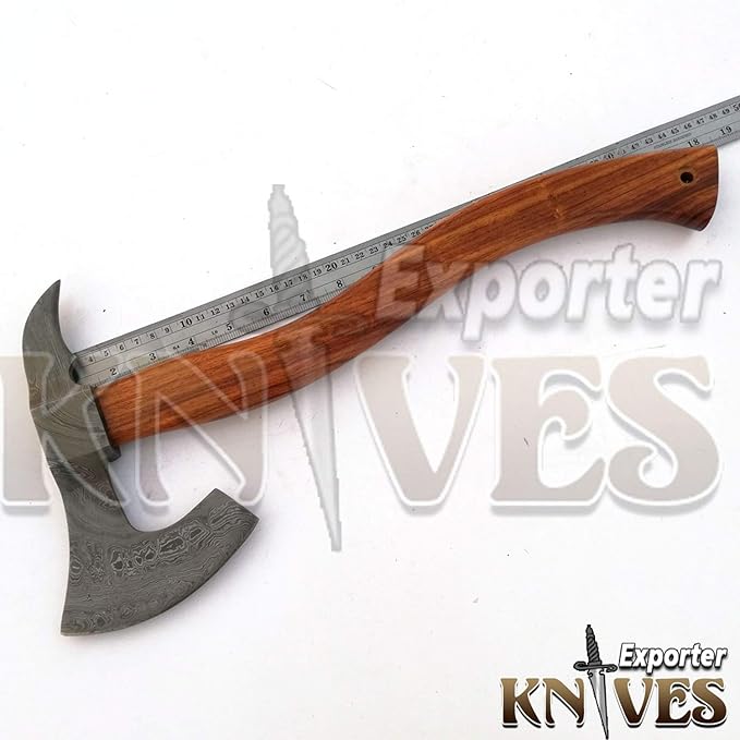 Damascus Steel Axe/Rose Wood Handle 667