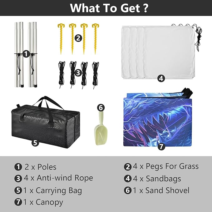 ALAZA Lightning Leader Beach Tent Sun Shelter Portable Canopy Sunshade for Outdoor Camping Picnics Backyard Fun 10x9 ft