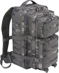 Brandit Individual Wear Assault Large 40-Liter Durable Water-Resistant Multi-Functional Active Outdoor Backpack with Adjustable Padded Shoulder Straps &amp MOLLE/D-Rings Attaching Systems Gray Camo