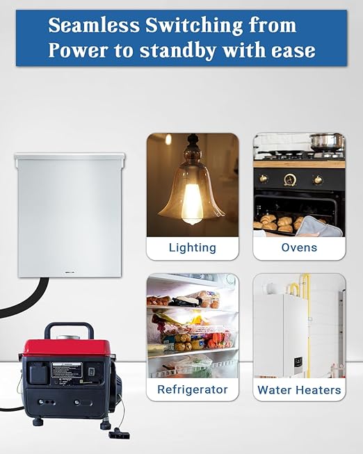 63A Generator Transfer Switch 3P Heavy Duty Automatic Transfer Switch 120/240V Dual Power Safety for Indoor or Outdoor Use