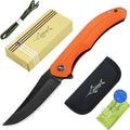 XIPHIAS Father's Day Mother's Day &amp Holiday Gifts for Him &amp Her - Orange Pocket Knife for Men Women | Premium Folding EDC Knife with D2 Blade G10 Handle One-Hand Open Gift Set