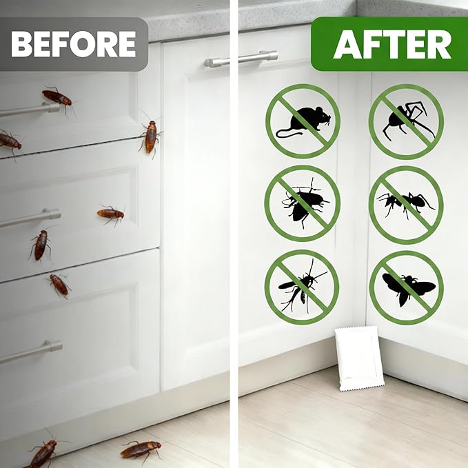 Eco Defense Pest Control Pouches - All Natural - Repels Rodents Silverfish Spiders Roaches Ants Squirrels &amp Other Pests