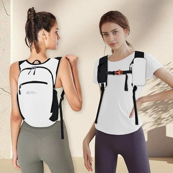 Hiking Backpack 10L/15L Small Daypack Lightweight Packable Travel Foldable Water Resistan for Women Men (White 15L)