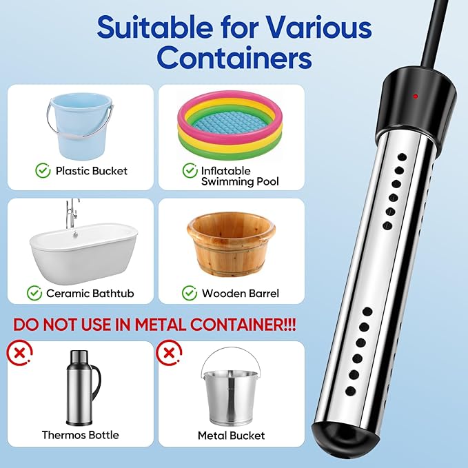 Portable Shower with Water Heater–Camping Shower Pump with 8000mAh Battery 5-Speed Settings LCD Display 6L/min IPX8–Portable Shower Head for Camping Hiking Car Pets