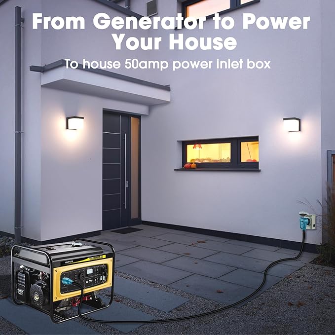 Generator Extension Cord 30A 4 Prong Locking Generator L14-30P Male to 50A Marine Shore Power SS2-50R Female with Locking Ring 125V/250VETL Listed (3FT)