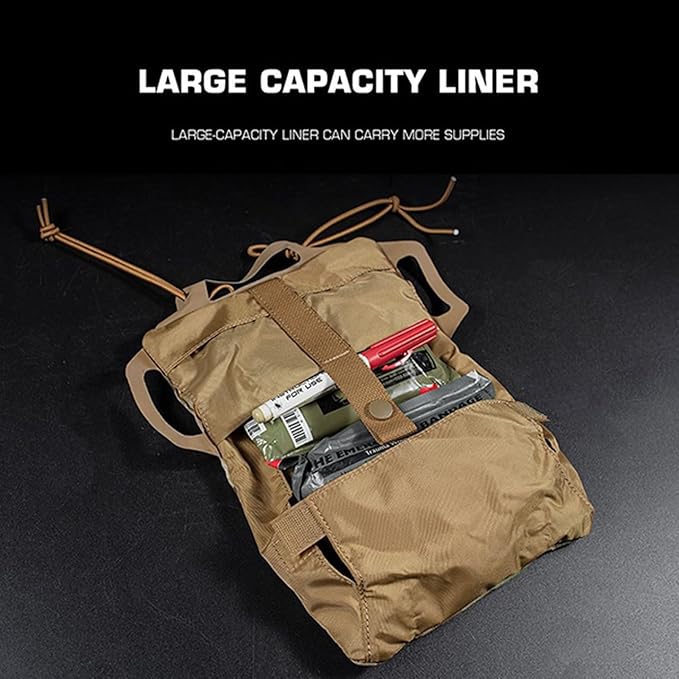 Tactical First Aid Pouch Kit: 0.177kg Ultra-Light Modular Belt/MOLLE/Pack Mount Reinforced Tactical Medic Roll