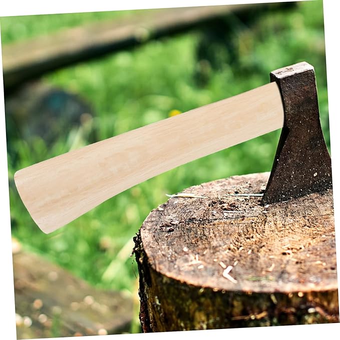 UKCOCO 2-Pack Wooden Axe Handle Replacement for Hatchets Sturdy Qiangmu Wood Anti-Slip Grip for Camping and Outdoor Wood Splitting
