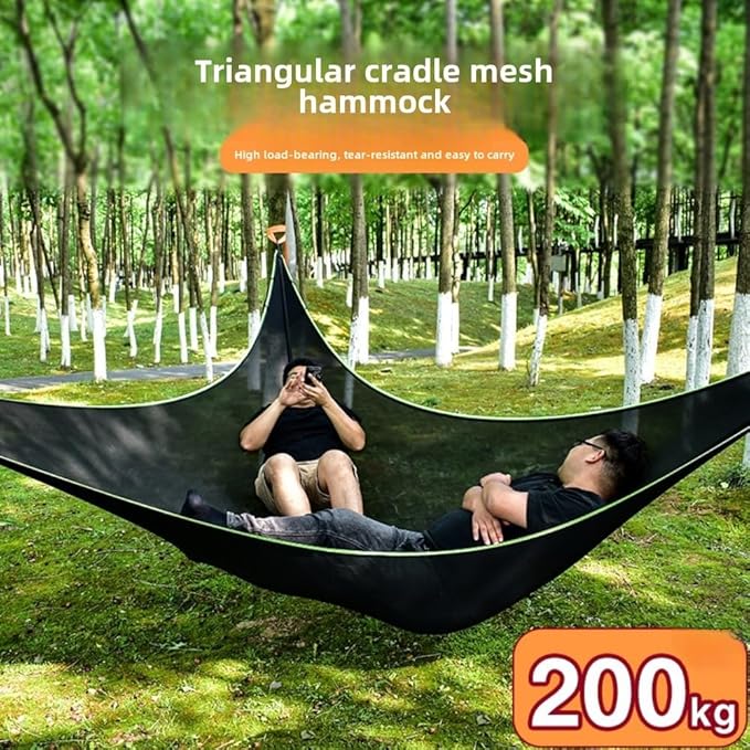 Air Triangle Camping Hammock Multi-Person Portable Hammock for Adults and Children Family Triangle Hammock 1-3 Adults and Children Maximum Weight Capacity 440 lbs