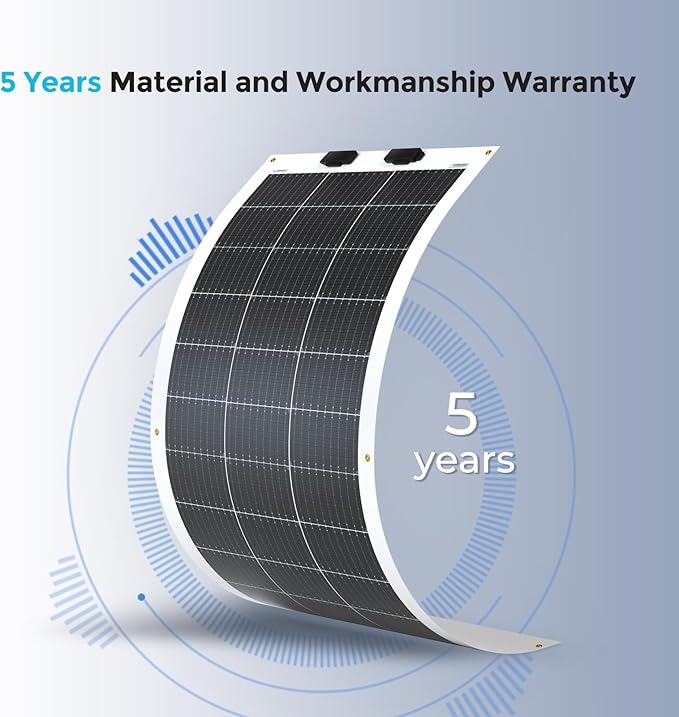 Renogy Flexible Solar Panel 100 Watt 240° Ultra Flexible 100W Solar Panel 12 Volt for Marine RV Cabin Van Car Uneven Surfaces Off-Grid Essentials