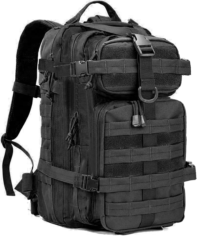 Miramrax Small Tactical Backpack Military Daypack - 30L Backpack for Men Molle Assault Pack Bug Out Bag for Hiking Camping Travel Army Hunting Rucksack Trekking (Black)