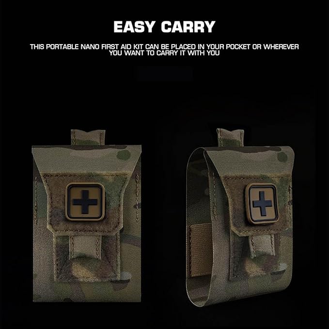 Compact Everyday Carry First Aid Pouch Tactical Pocket Organizer for Belt or Backpack Small Utility Storage Case