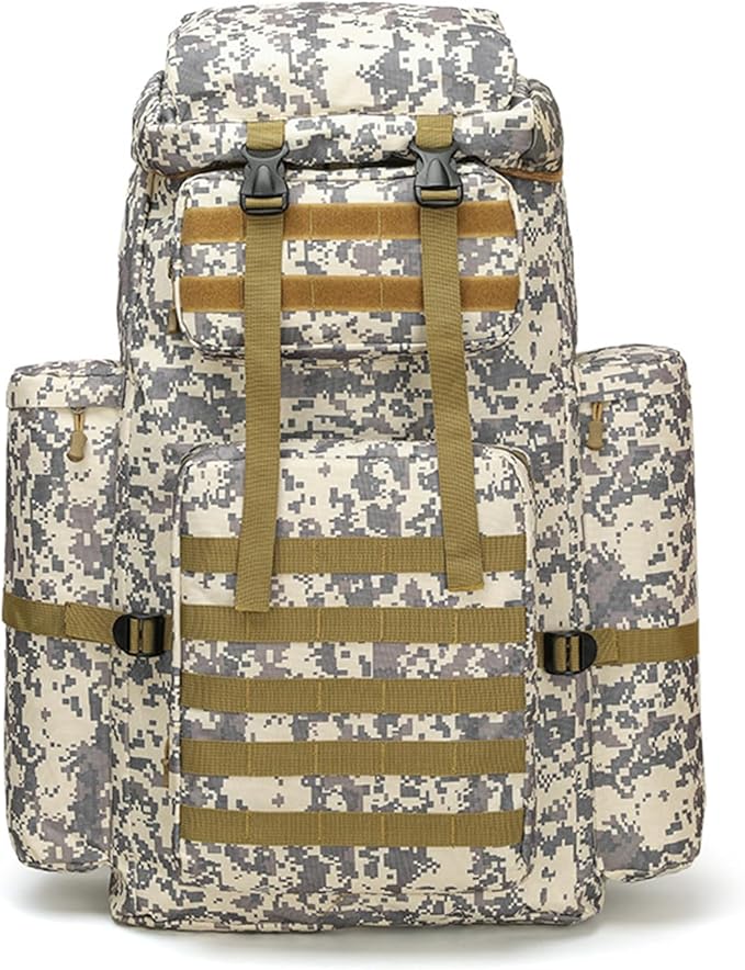 Military Tactical Backpack for Men 100L Waterproof Camping Hiking Travel Hunting Daypack Heavy Duty Adjustable Straps (Camo-4)